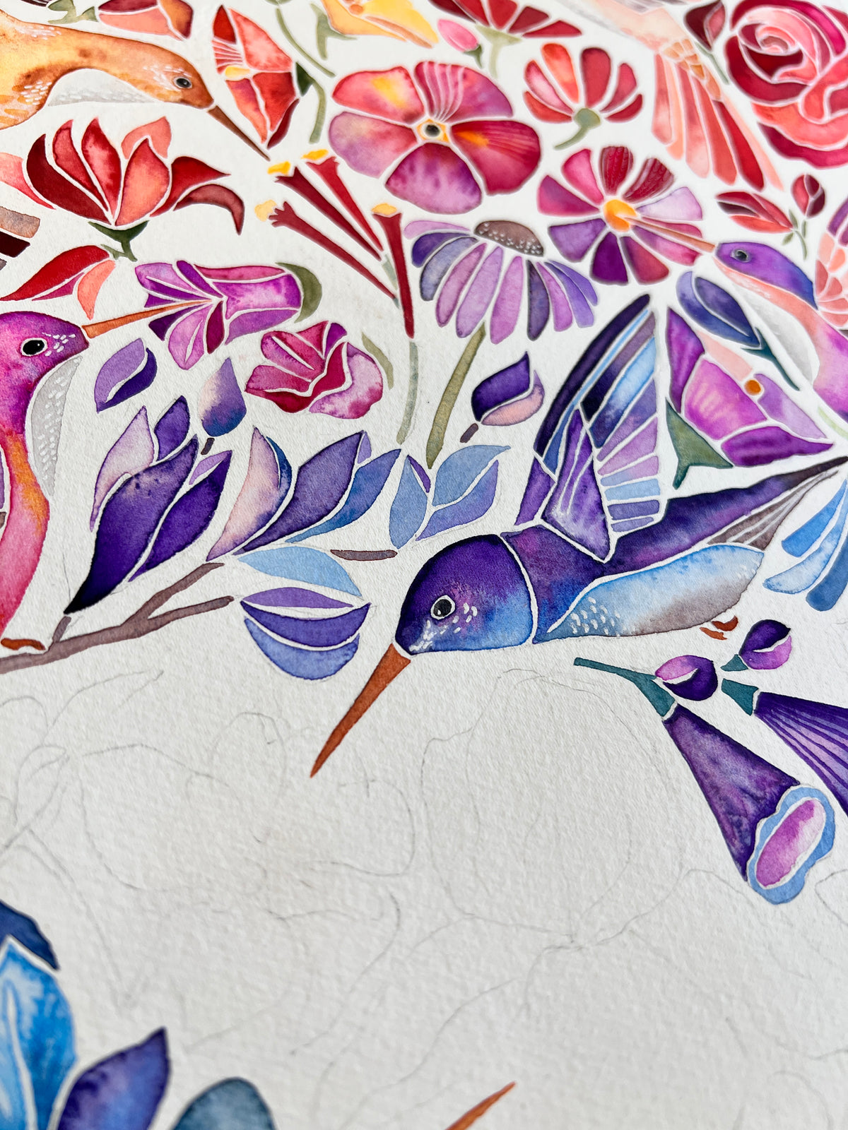 Ombre Hummingbirds – Art Print