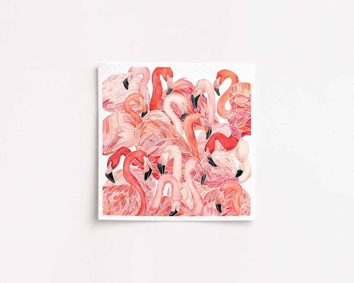 Blushing Flamingos- Art Print