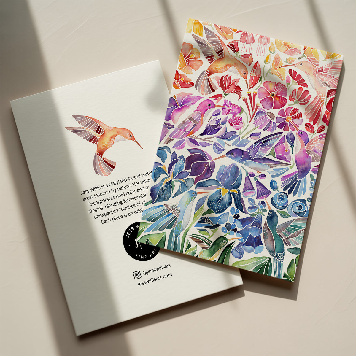 Ombre Hummingbird Card