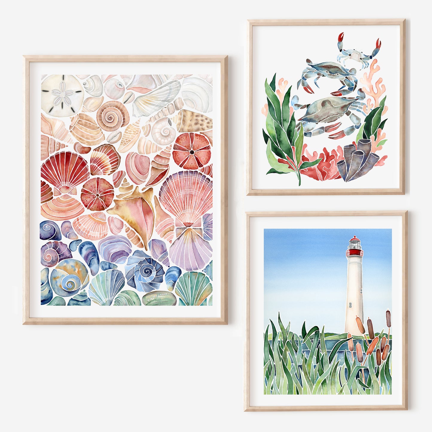 Ombre Seashells – Art Print