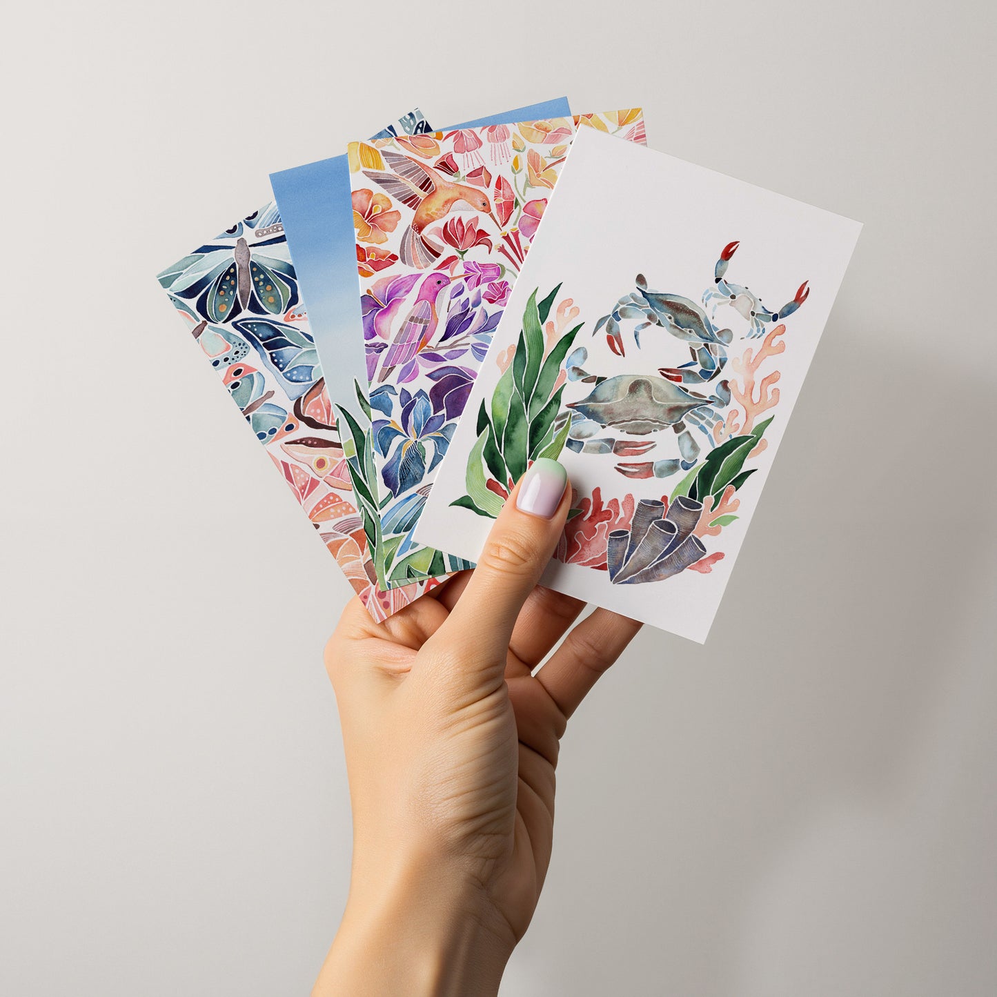 Three Blue Claws Card