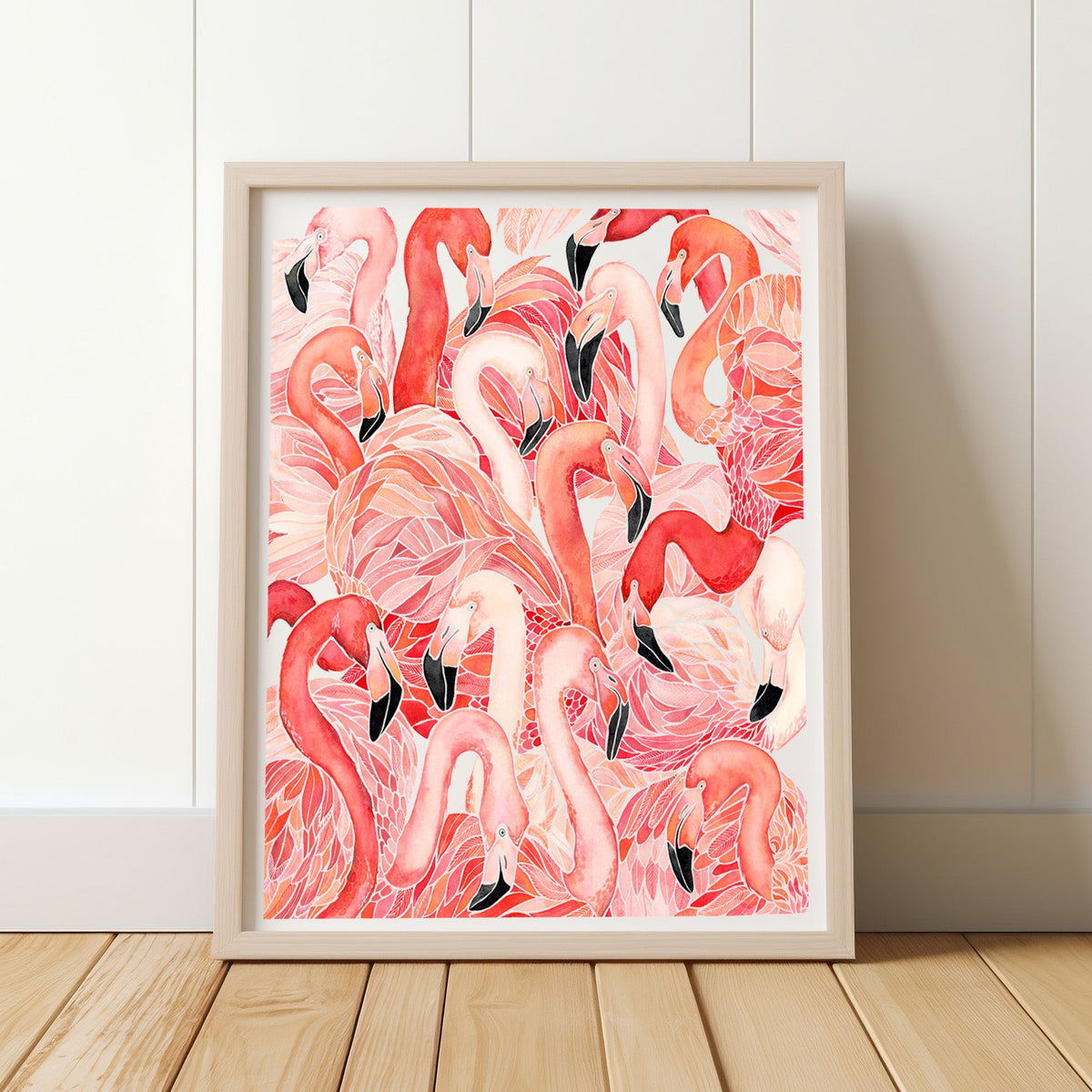 Blushing Flamingos- Art Print