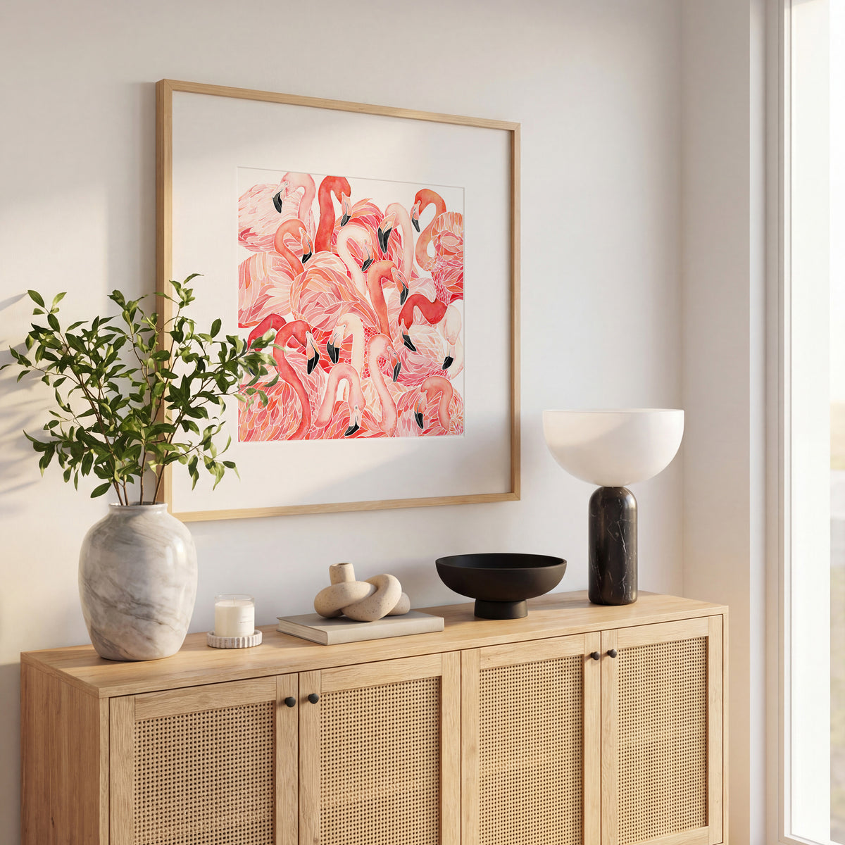 Blushing Flamingos- Art Print
