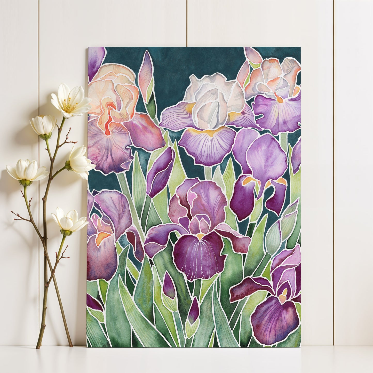 Violet Irises- Art Print