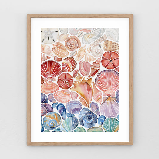 Ombre Seashells – Art Print