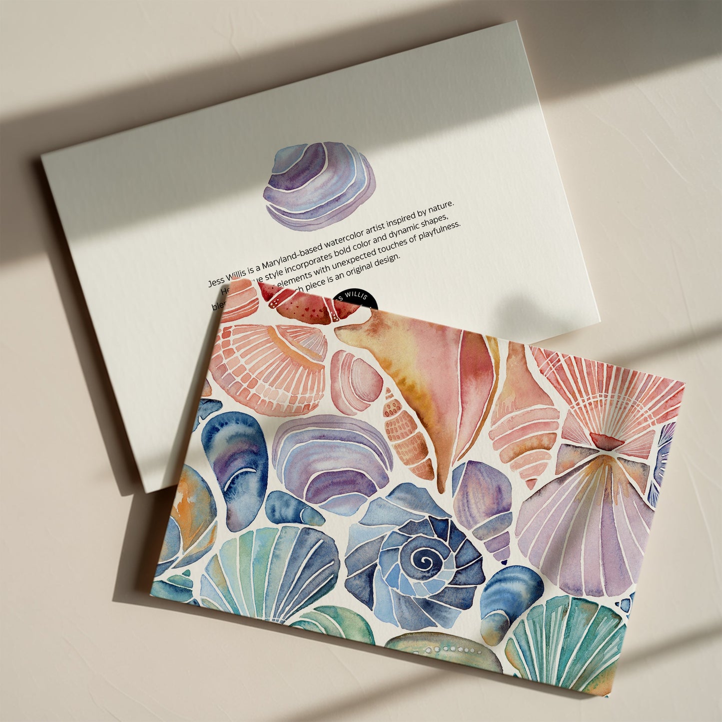 Ombre Seashells Card