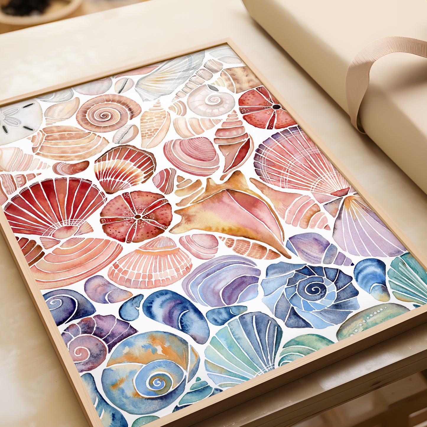 Ombre Seashells – Art Print