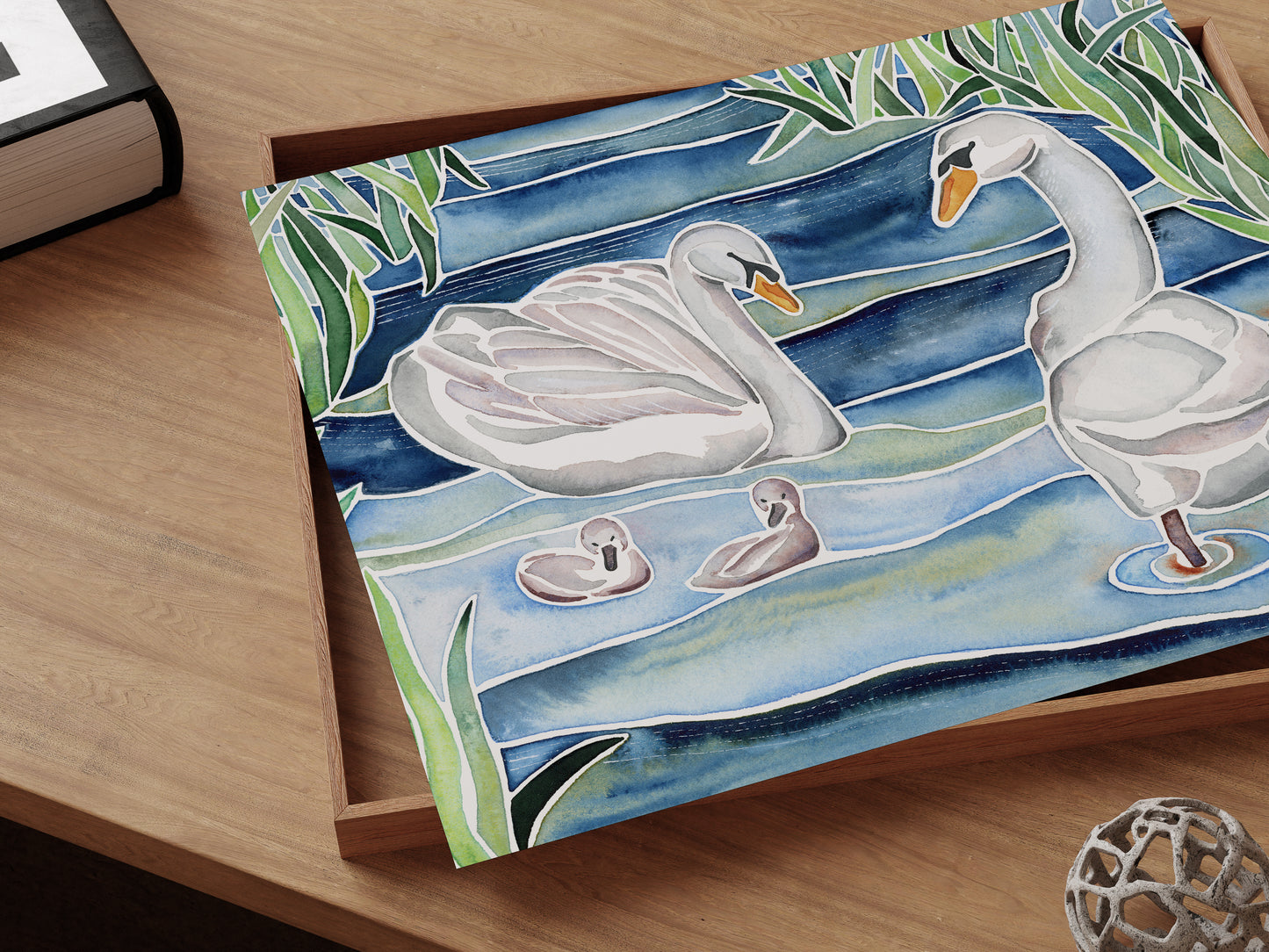 Swans on Point- Art Print