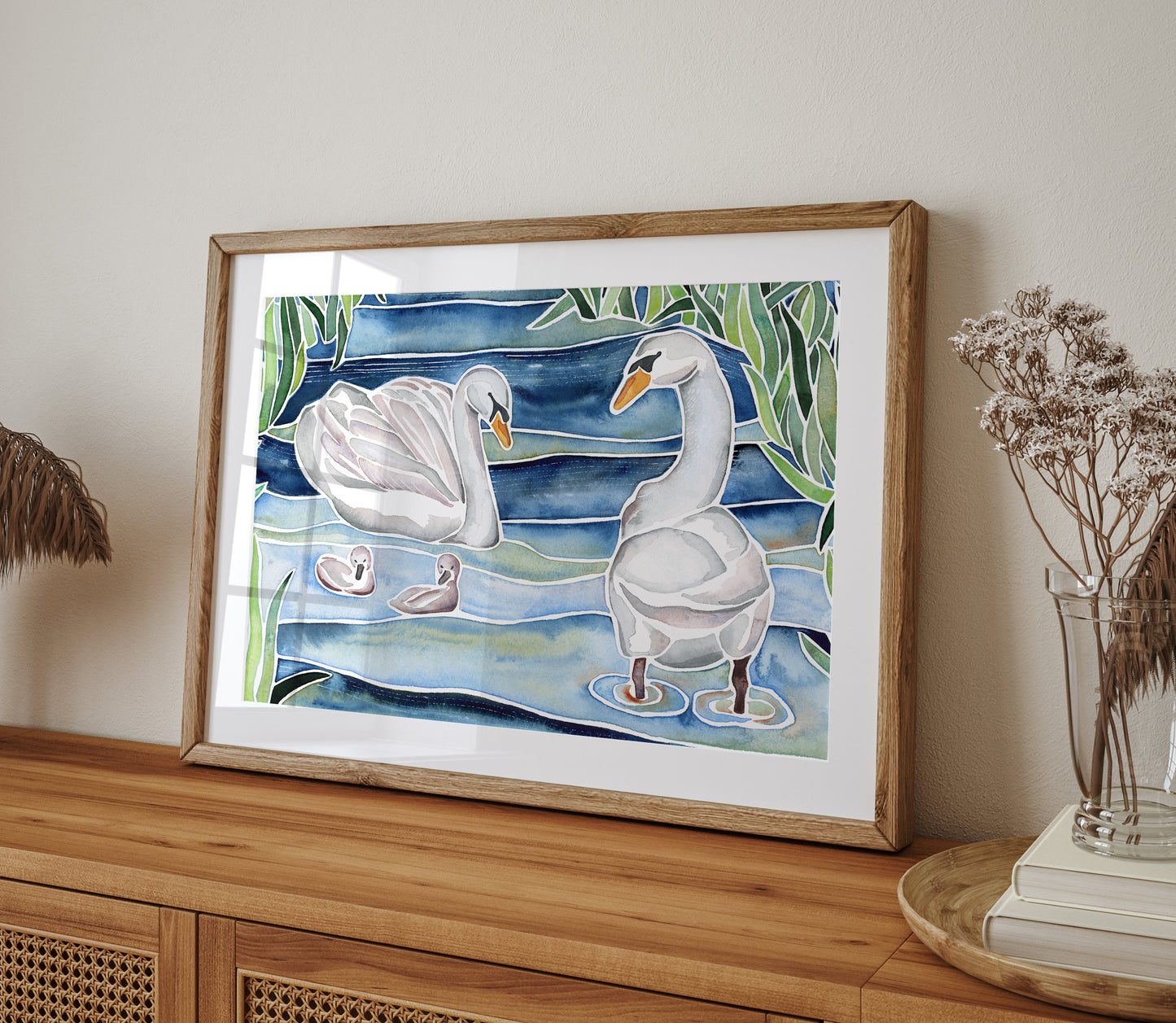 Swans on Point- Art Print